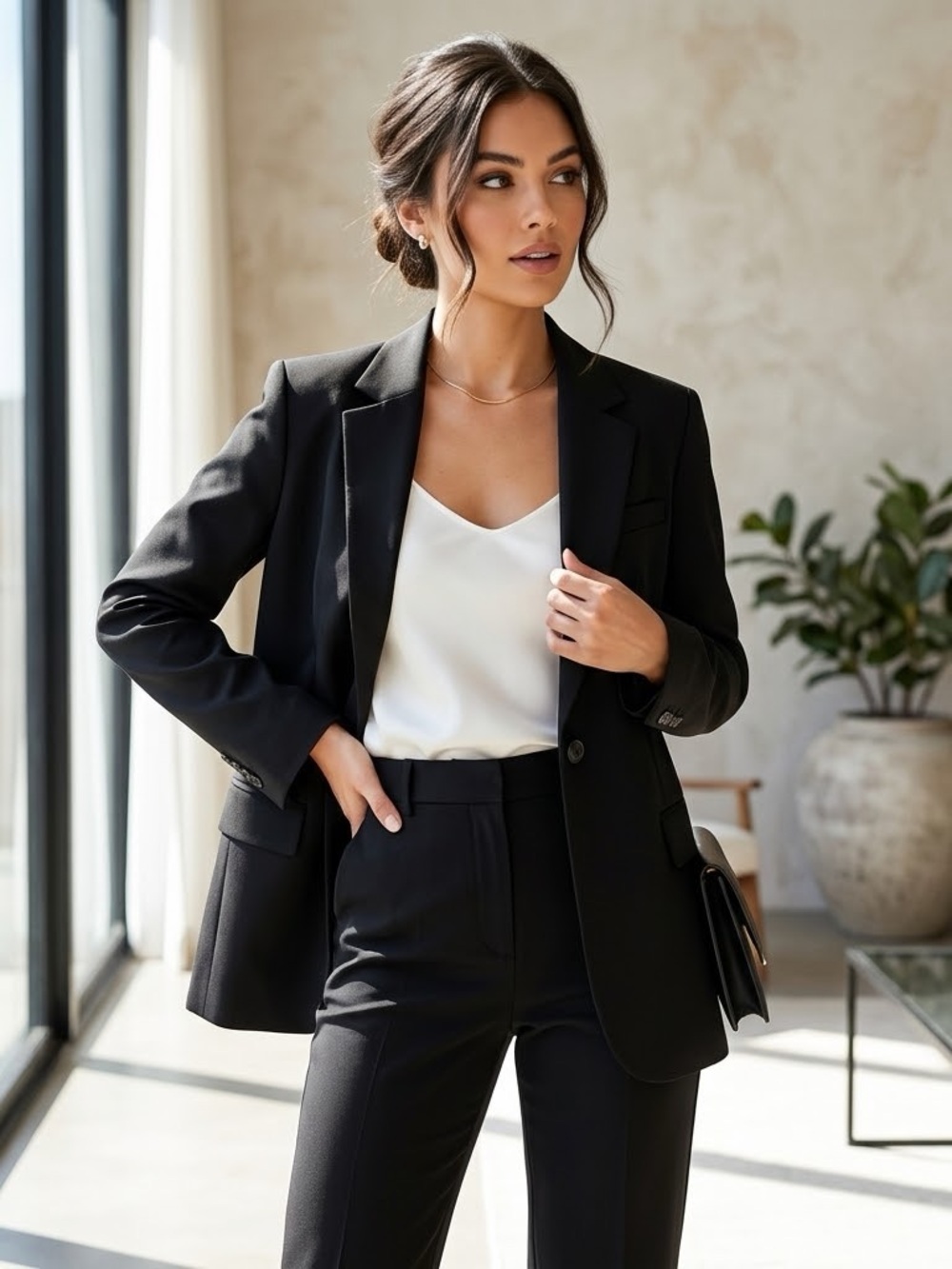 H&M Women’s Single Breasted Black Long Sleeve Blazer Jacket Size Medium